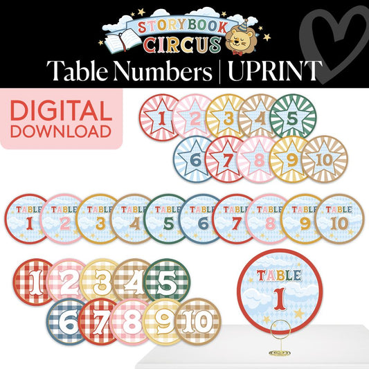 Printable Vintage Table Numbers | Storybook Circus