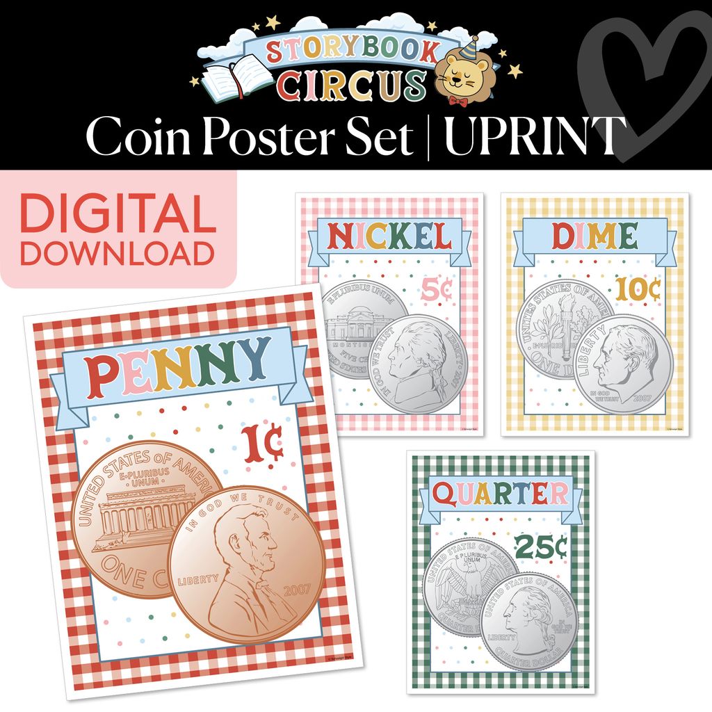 Printable Vintage Coin Poster Set | Storybook Circus