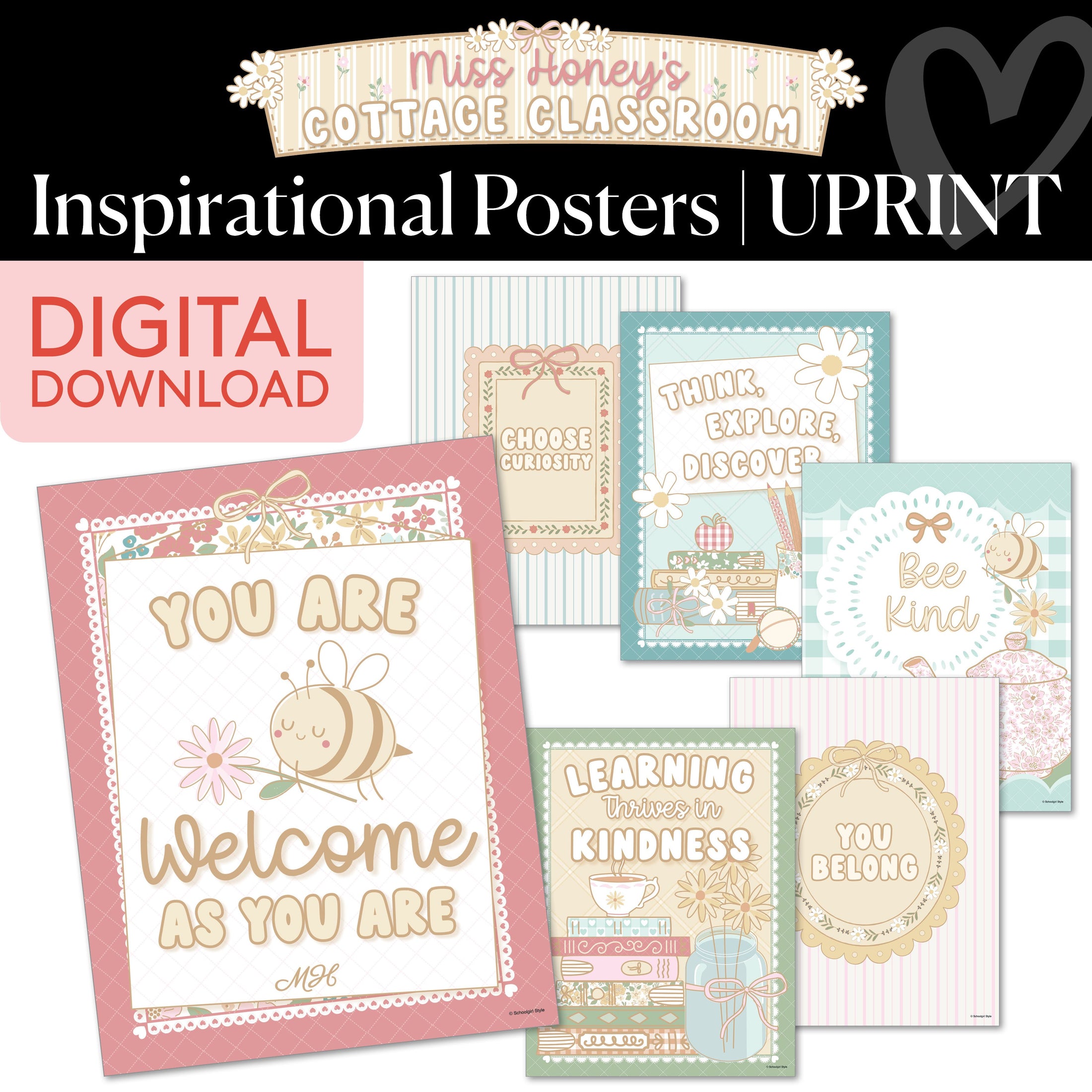 Printable Calming Inspirational Posters | Miss Honey's Cottage Classroom