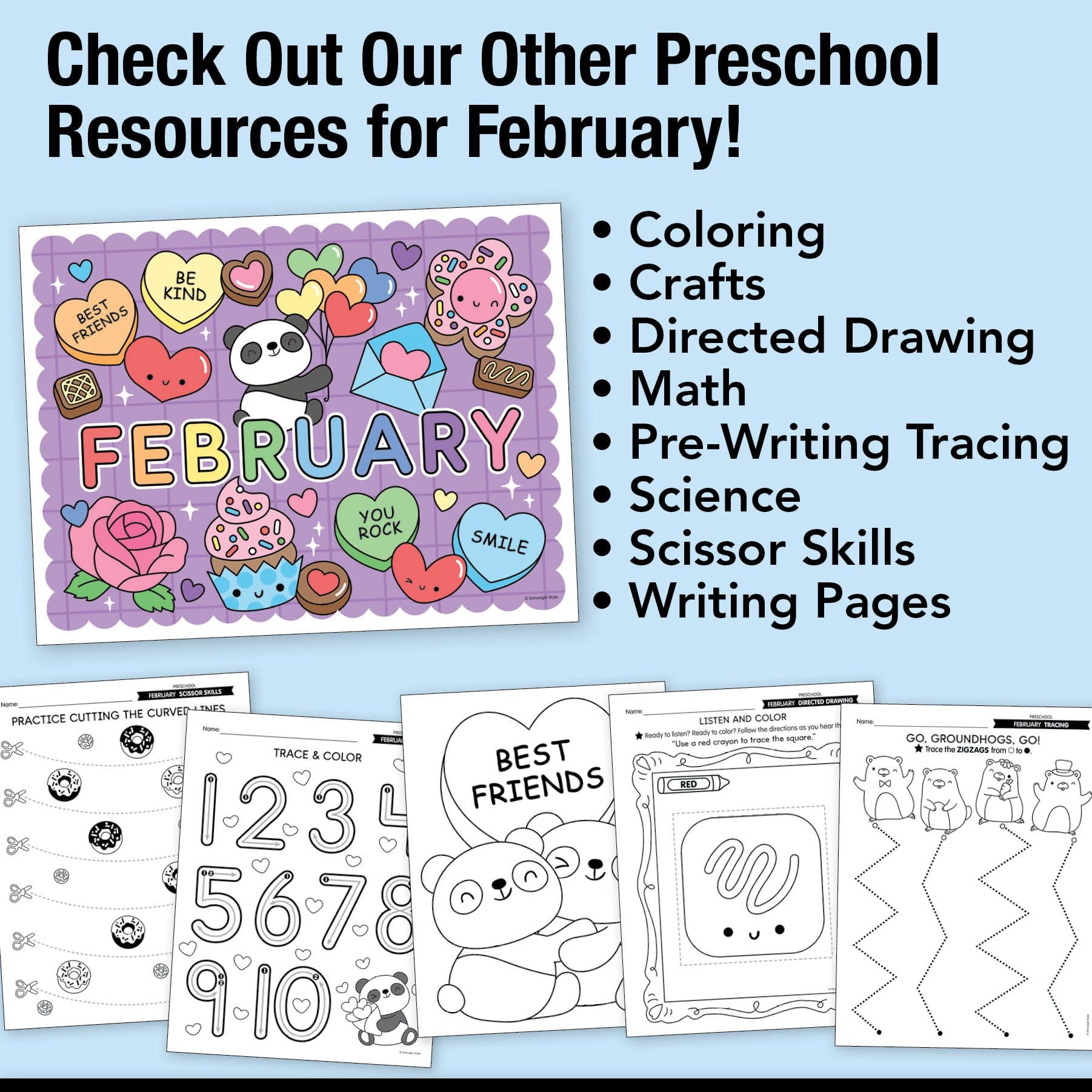 Printable Preschool February Letter of the Week (U-X)