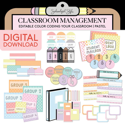 Printable Pastel Color Coding Your Classroom