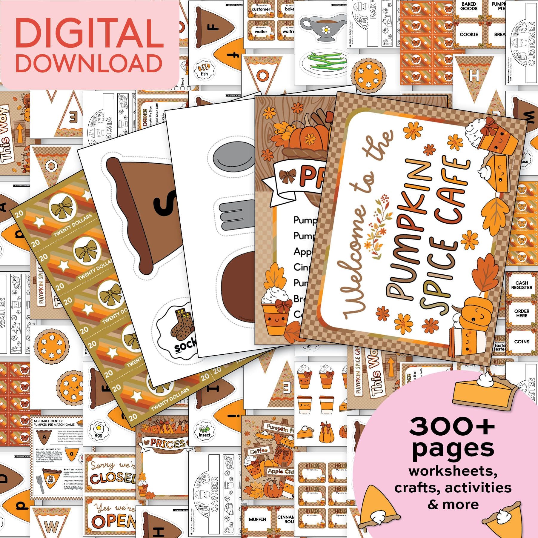 Printable Kindergarten November Thematic Unit Bundle