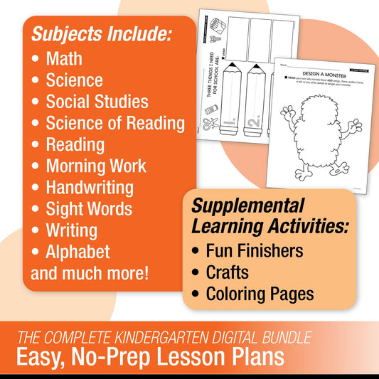 Printable Kindergarten October Thematic Unit Bundle