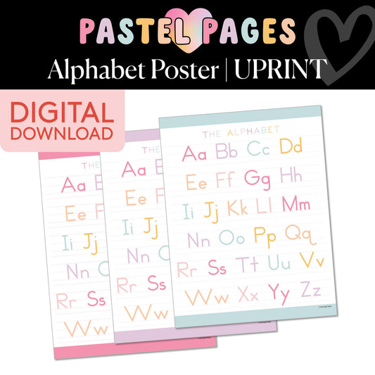 Printable Boho Pastel Alphabet Poster | Pastel Pages