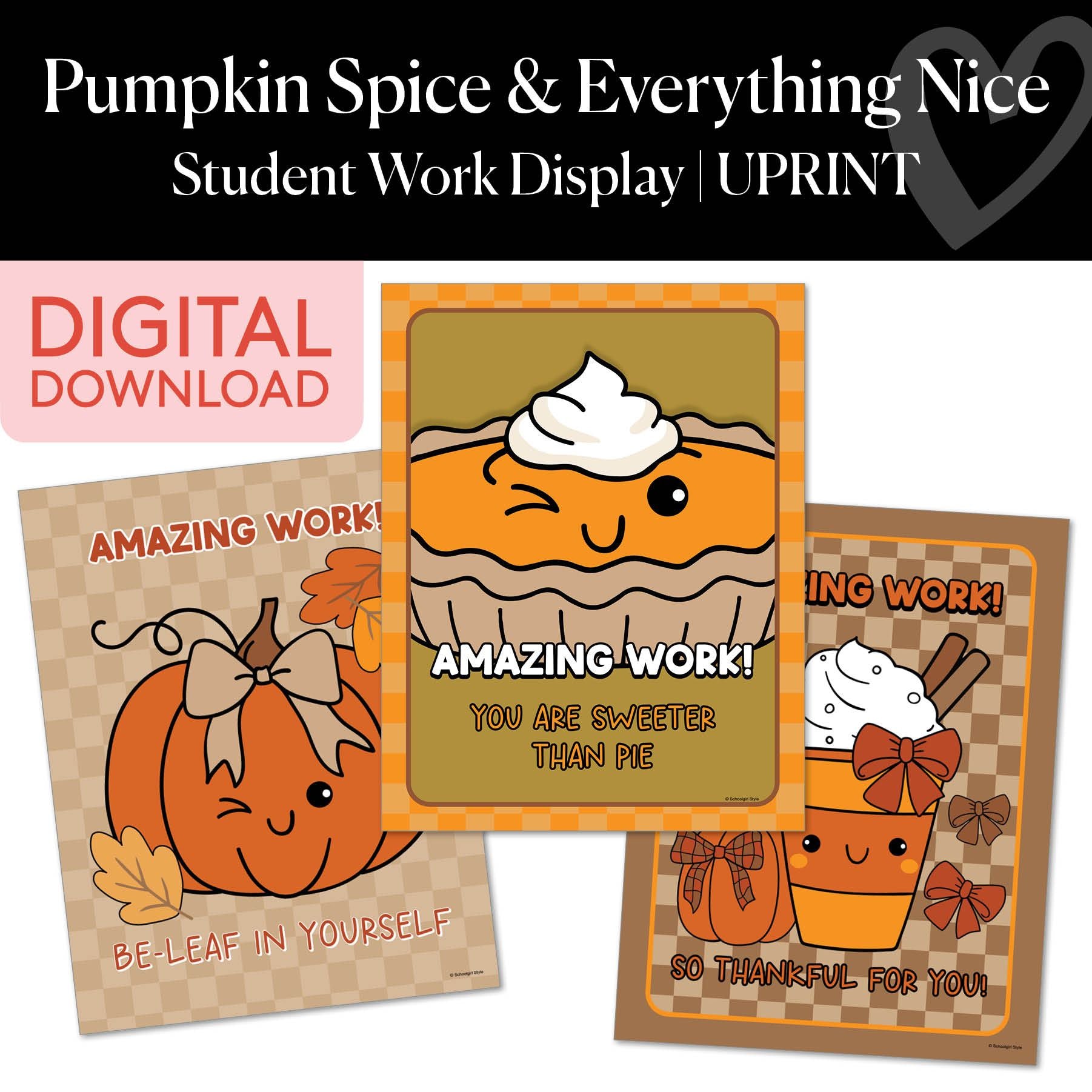 Printable Thanksgiving Student Work Display  | Pumpkin Spice and Everything Nice