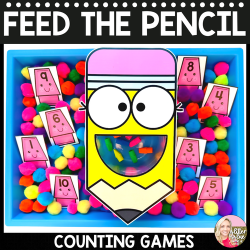 Back to School Feed Games  Math & Literacy | Printable Classroom Resource | Glitter and Glue and Pre-K Too