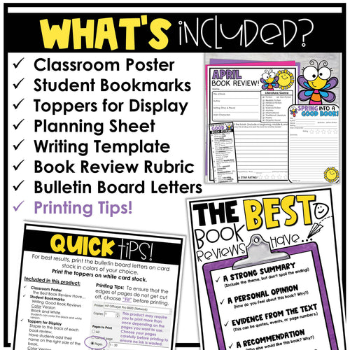 Spring April Bulletin Board Book Report Review Template Spring Writing Activity