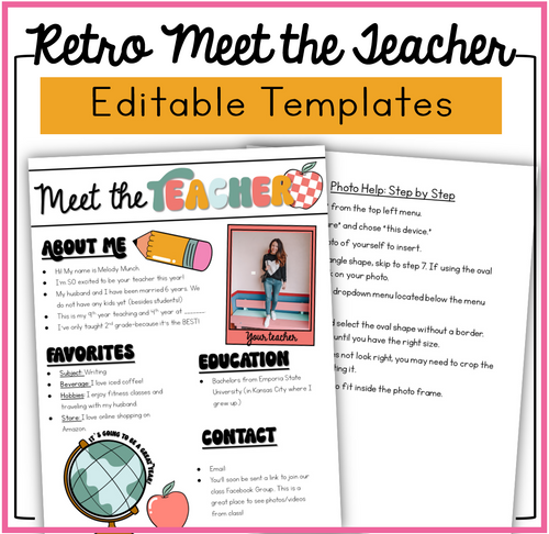 Retro Meet the Teacher Template Editable | Printable Classroom Resource | Mrs. Munch's Munchkins