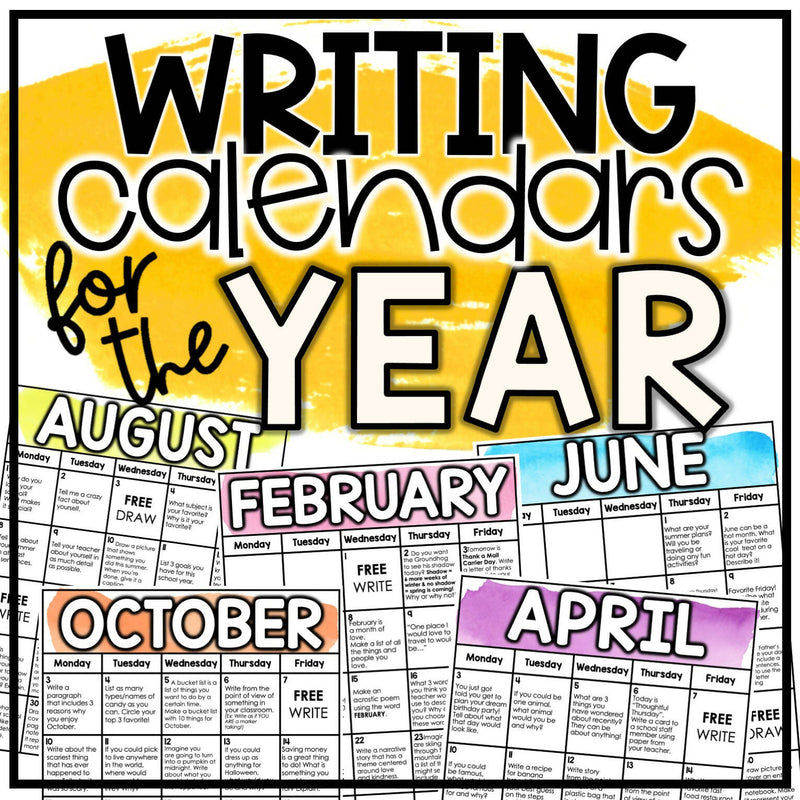 Writing Calendars for the Year by Miss West Best