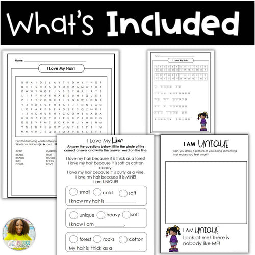 I Love My Hair Book Companion | Printable Teacher Resources | Tales of Patty Pepper