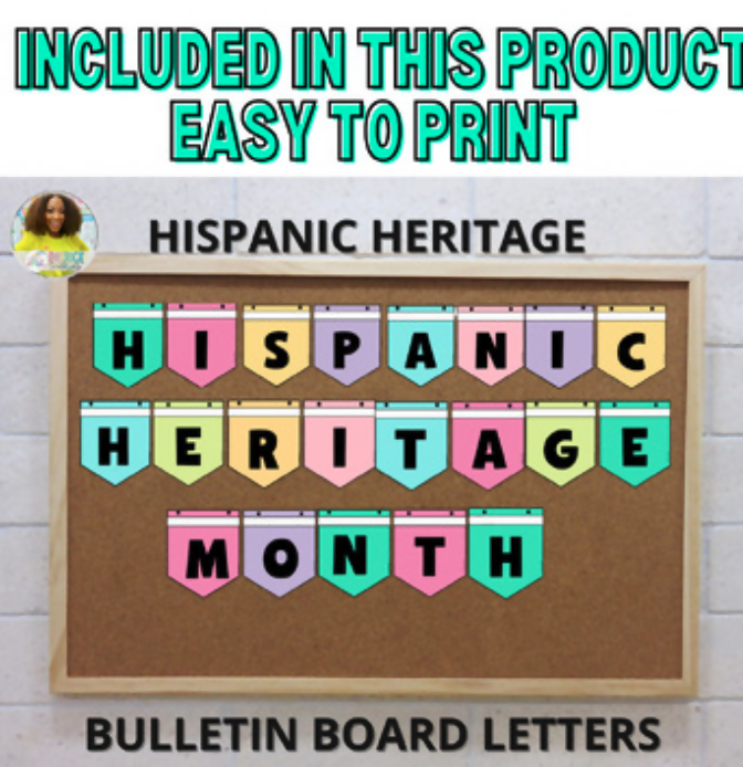 Hispanic Heritage: Garland Bulletin Board Set | Printable Classroom Resource | Tales of Patty Pepper