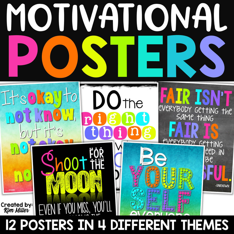 Motivational Posters and Quotes, Growth Mindset Bulletin Board, Classroom Decor