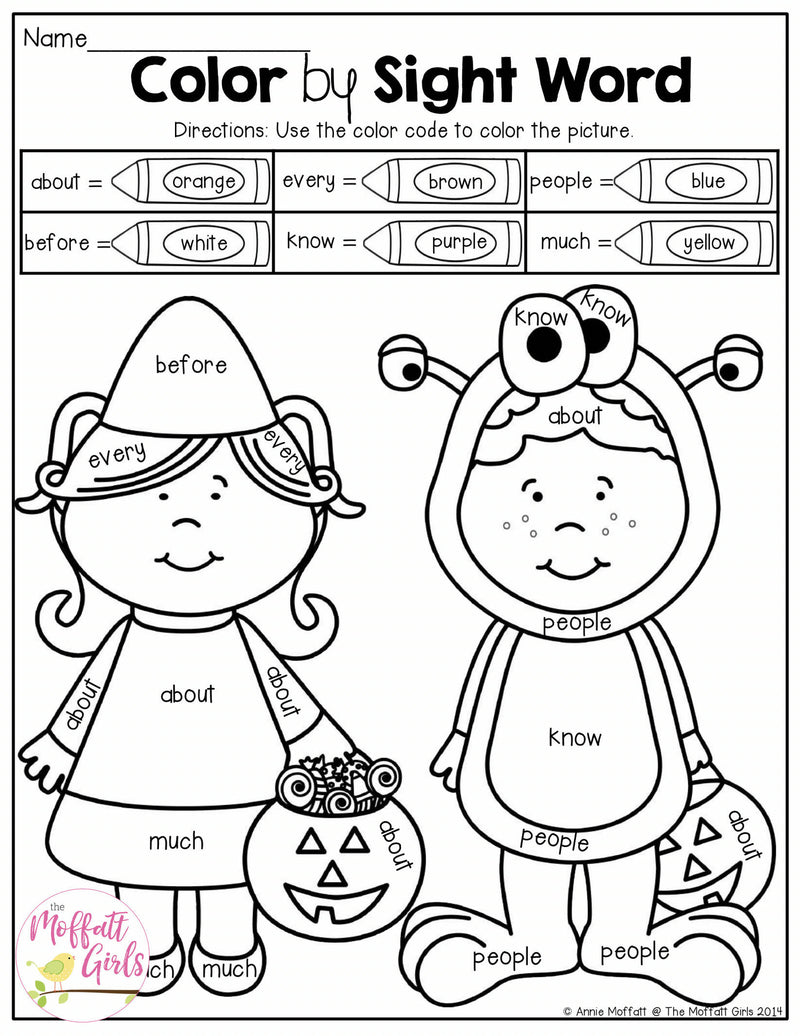 1st Grade October NO PREP Packet | Printable Classroom Resource | The Moffatt Girls