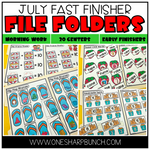 July Fast Finishers File Folders by One Sharp Bunch