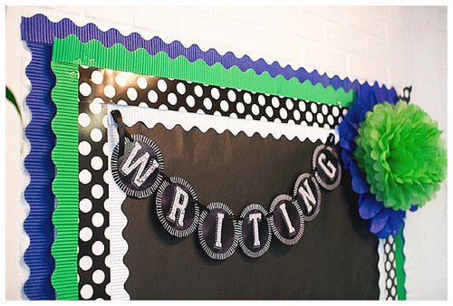 Bulletin Board Letters and Number Chalkboard and Polka Dots by UPRINT