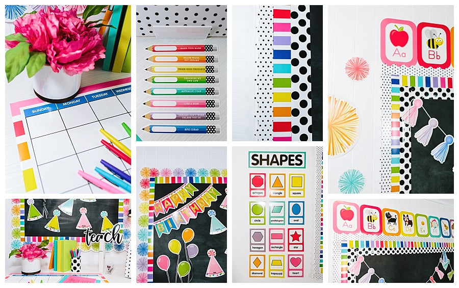 Rainbow Add-On Pack | Rainbow Classroom Decor | Just Teach | UPRINT | Schoolgirl Style