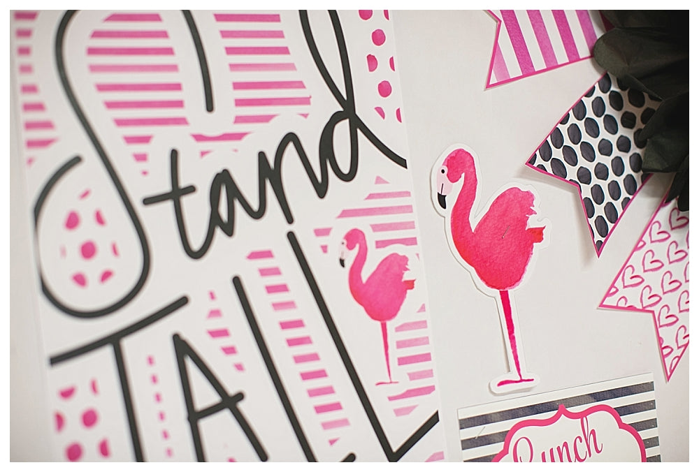 Flamingo Black & White flamingo-black-white-full-uprint-bundle-printable-classroom-deco-schoolgirl-style
