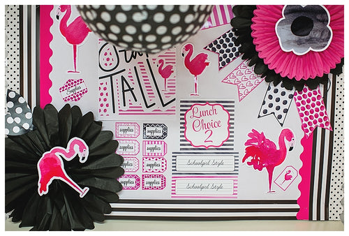 "Flamingo Black and White" Full Bundle Printable Classroom Decor by UPRINT