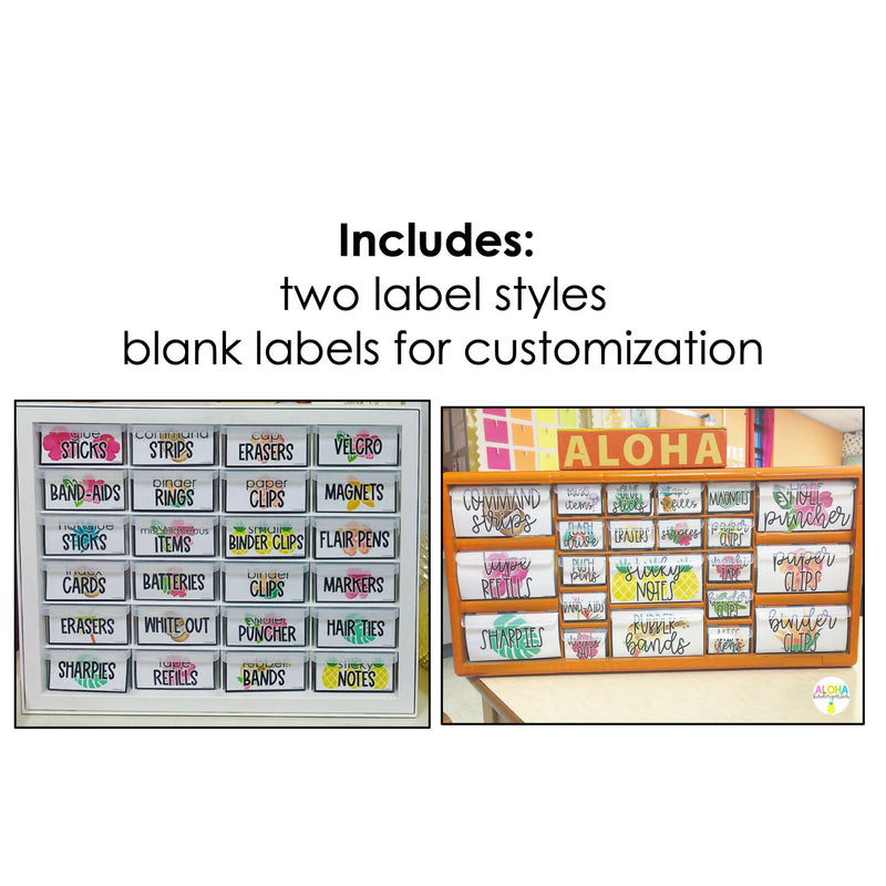 Hawaiian Dreams | Teacher Toolbox Labels | Printable Classroom Resource | Aloha Kindergarten