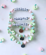 Green Apple Teacher Bracelet by sprinkles_and_beads