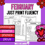 February Just Print Fluency | Printable Classroom Resource | Miss DeCarbo