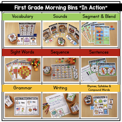 1st Grade October Morning Bins | Printable Classroom Resource | The Moffatt Girls