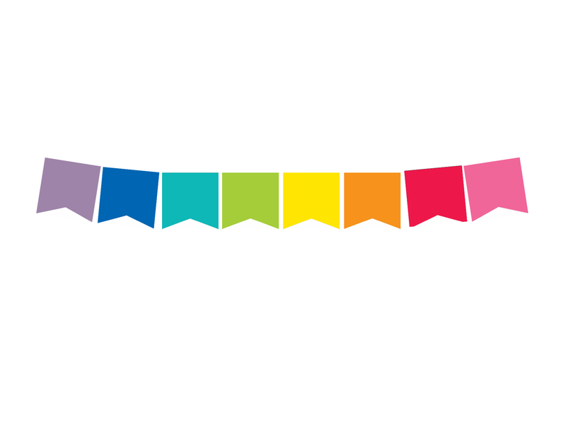 Confetti Rainbow 2 Point Banner | Confetti Crush | UPRINT | Schoolgirl Style
