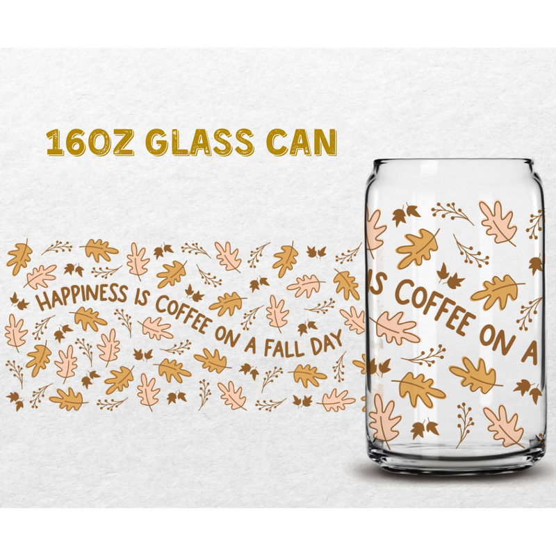 Happiness Is Coffee On A Fall Day | Glass Can | Crafting by Mayra | Hey, TEACH!