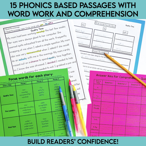 4th and 5th Grade Phonics Focused Review Passages | Printable Teacher Resources | Literacy with Aylin Claahsen