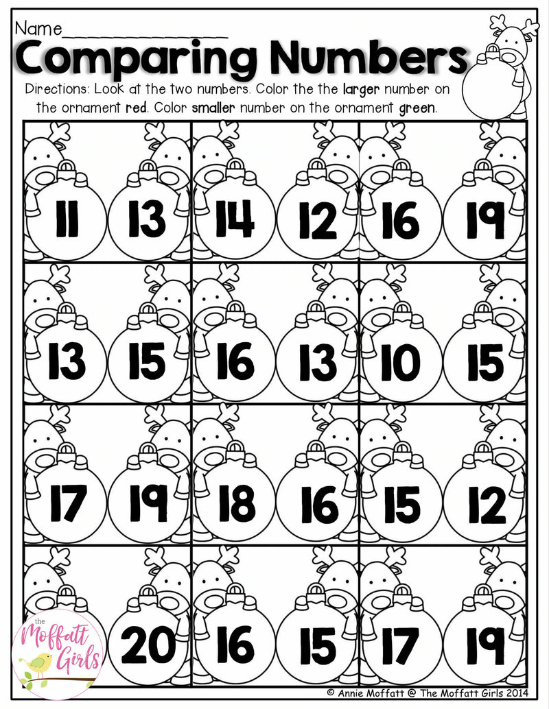 Kindergarten December NO PREP Packet | Printable Classroom Resource | The Moffatt Girls
