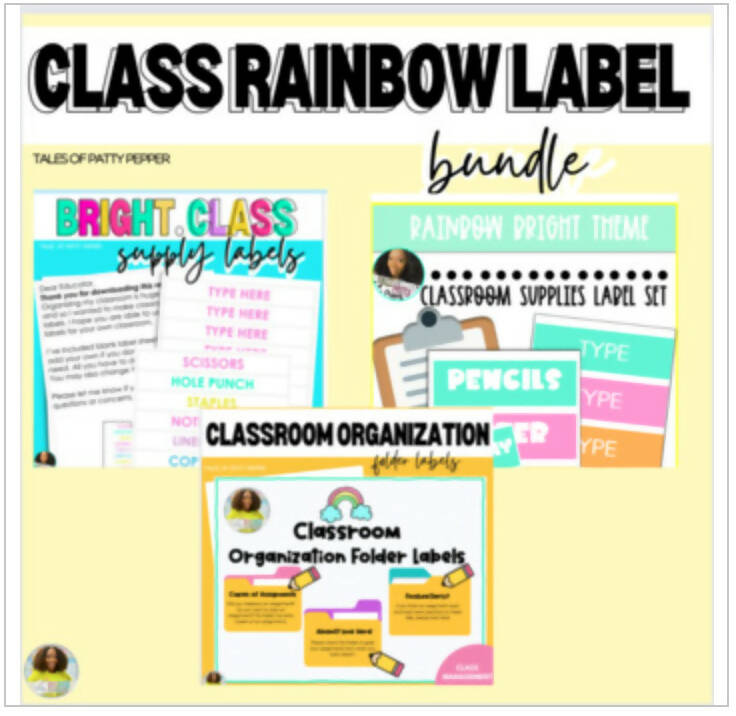 Class Rainbow Label Bundle by Tales of Patty Pepper