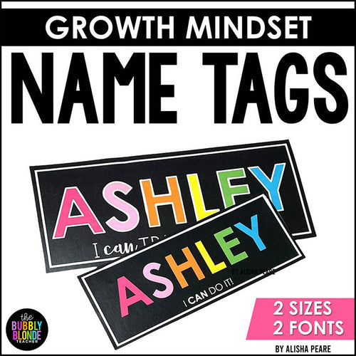 Growth Mindset Name Tags by Teaching with Aris