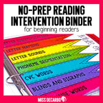 Phonics Intervention Binder for Beginning Readers: Science of Reading Aligned
