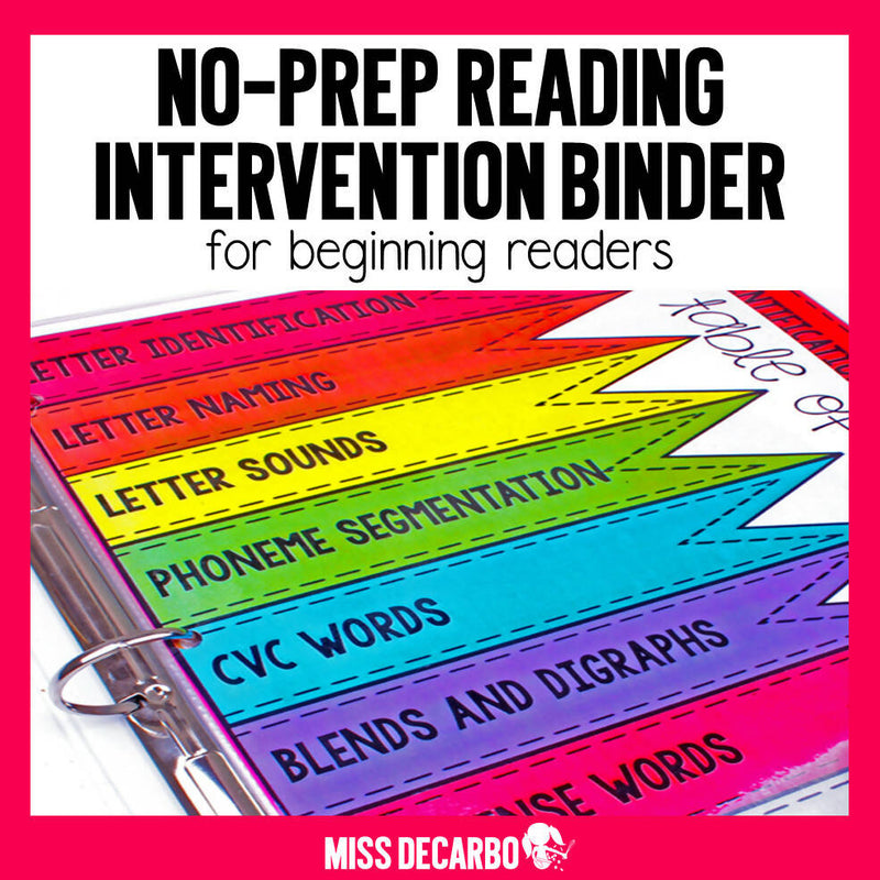 Phonics Intervention Binder for Beginning Readers: Science of Reading Aligned