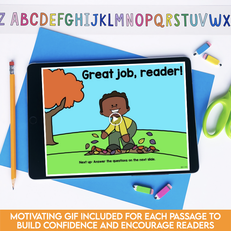 Digital Fall Reading Passages with Comprehension | Google Slides | Printable Teacher Resources | Literacy with Aylin Claahsen
