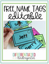 Free Editable Name Tags by Differentiated Kindergarten Marsha McGuire