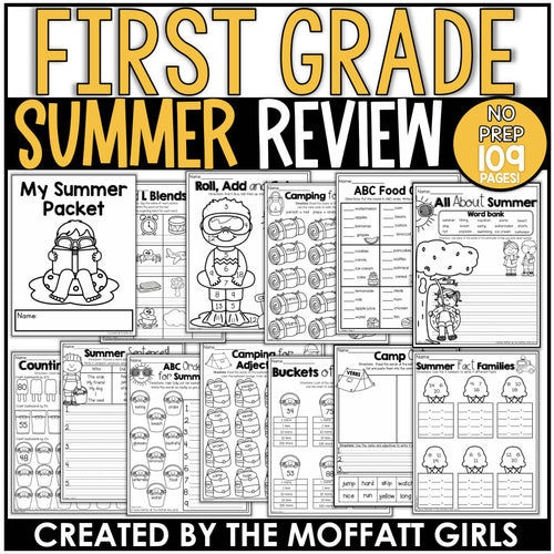 First Grade Summer Review No Prep by The Moffatt Girls