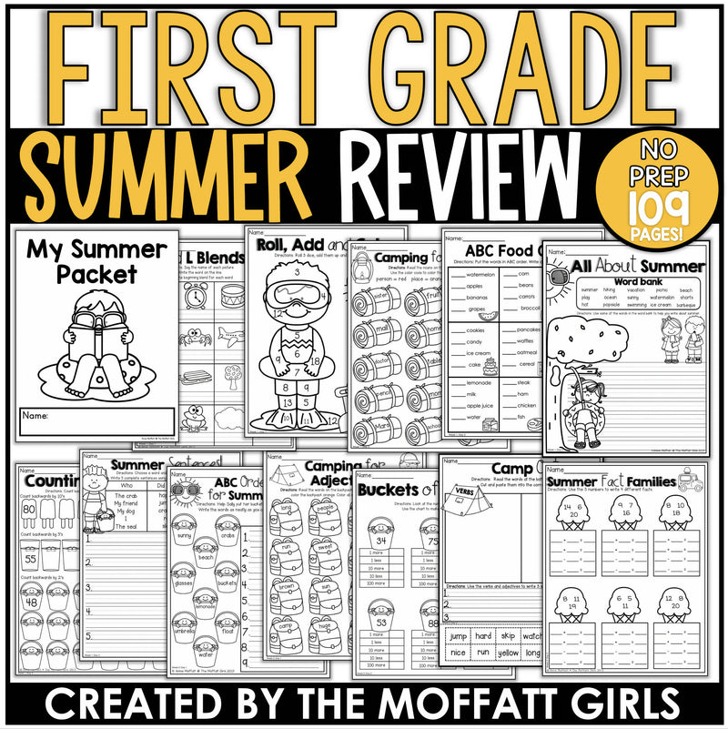 First Grade Summer Review No Prep by The Moffatt Girls
