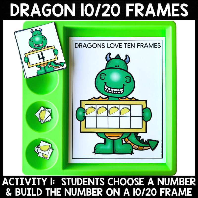 Dragons & Tacos Book Buddy Math & Literacy | Printable Classroom Resource | Glitter and Glue and Pre-K Too