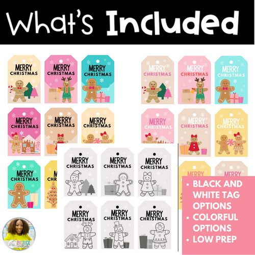Christmas: Gingerbread Gift Tags for Students | Printable Resource | Tales of Patty Pepper