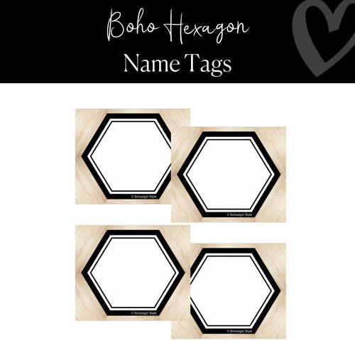 Boho Hexagon Classroom Name Tags By Schoolgirl Style