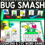 Bug Smash Counting and CVC Word Games by Glitter and Glue and Pre-K Too