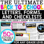 Welcome Back to School Letters and Forms Meet the Teacher Templates EDITABLE
