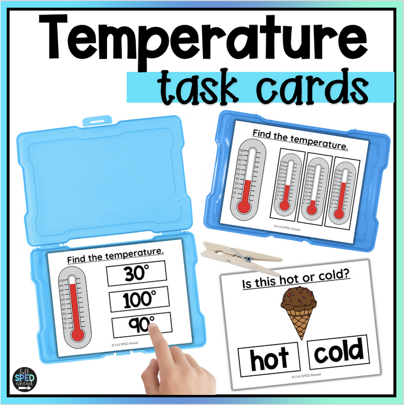 Units of Temperature Task Cardsfor Special Education by Full SPED Ahead
