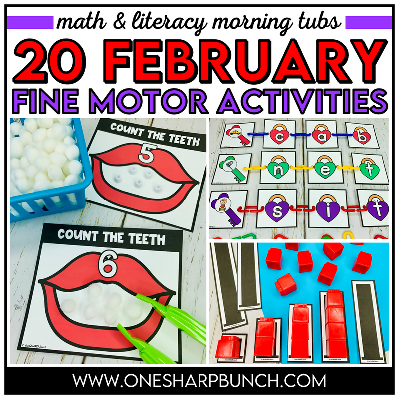 Fine Motor February Activities February Morning Work | Printable Classroom Resource | One Sharp Bunch