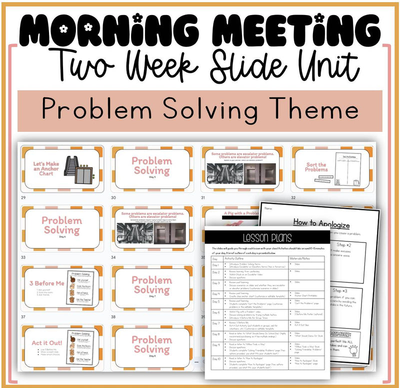Morning Meeting Problem Solving Unit Social Emotional Learning