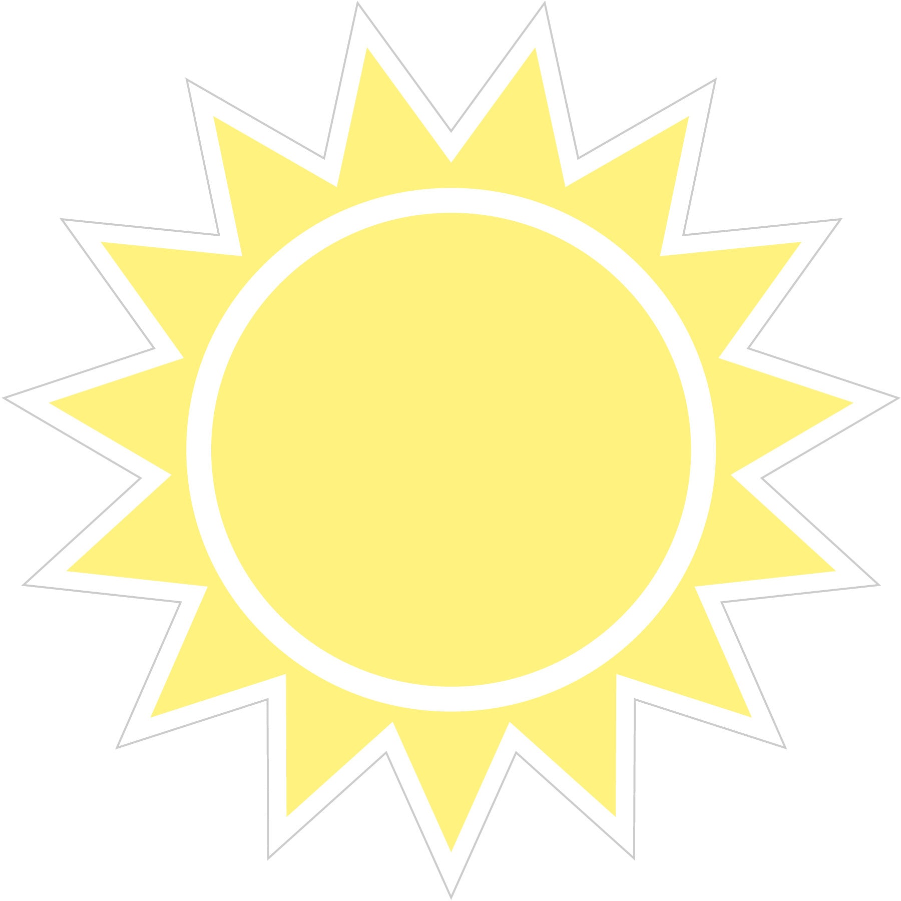Yellow Sun Outline