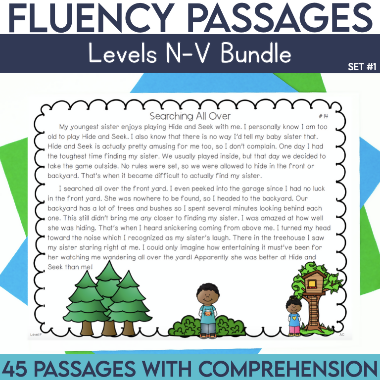 Fluency Passages Levels N-V 45 Passages with Comprehension by Literacy with Aylin Claahsen