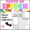 Parts of Speech Worksheets Nouns Verbs and Adjectives by Ashleys Golden Apples