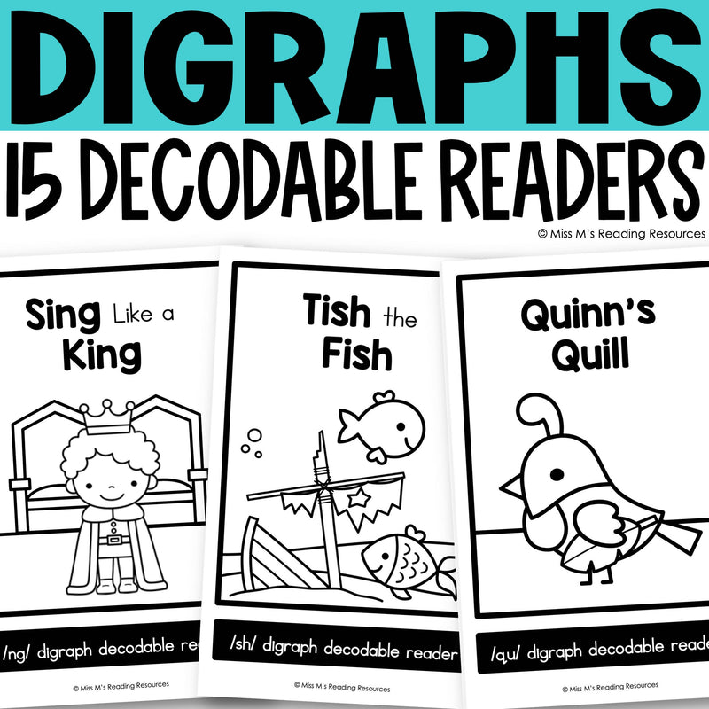 Digraphs 15 Decodabe Readers by Miss M's Reading Resources